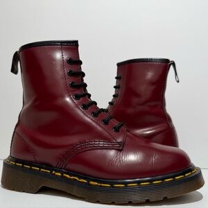 Vintage Dr. Martens England 1460 Oxblood Red Leather Boots UK 3